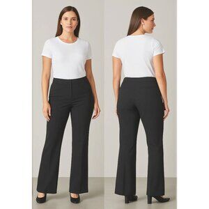 Chicos Womens So Slimming Black Trousers Mid-Rise Straight Fit Size 16P 3P